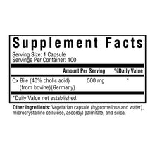 Load image into Gallery viewer, Ox Bile 500 mg